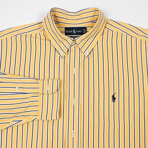 Ralph Lauren‎ Shirt Men's XL Striped Button Down Long Sleeve 90s Vintage Preppy